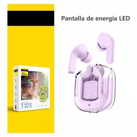 Audífonos Inalámbricos Acefast T8 Cristal Led Ipx4 Táctile