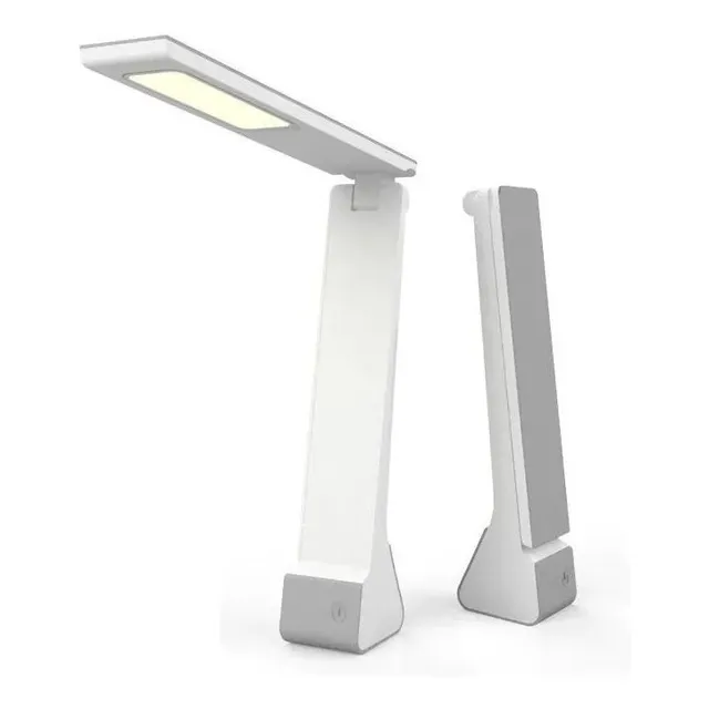 LAMPARA ESCRITORIO LED VELADOR 4W AUTONOMO BATERIA USB TBCIN DLAMP-G COLOR DE LA ESTRUCTURA BLANCO COLOR DE LA PANTALLA GRIS Y BLANCO