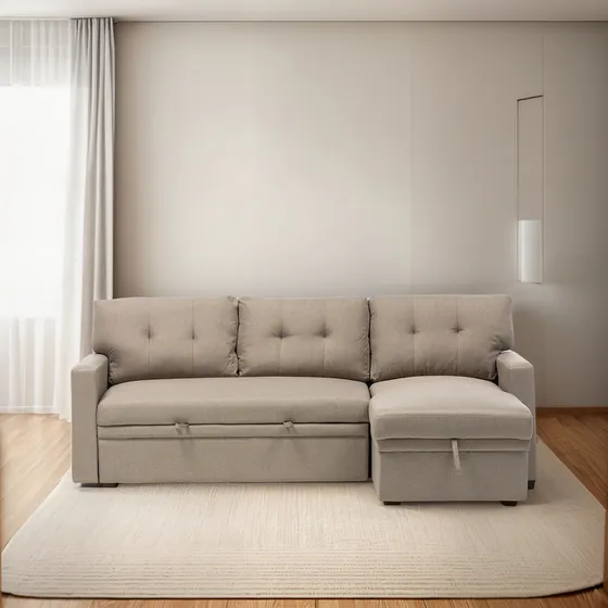 Sofá Cama Seccional 2 Plazas Moderno - Lino Sidney Kmb1002