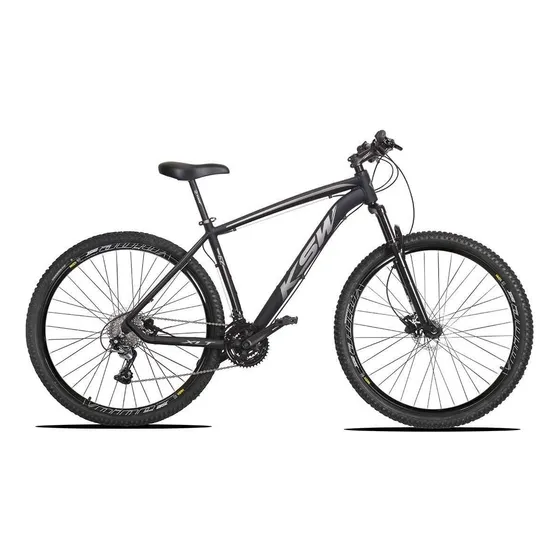 Bicicleta Aro 29 Ksw 24v Shimano Freio Hidraulico/trava/k7 Cor Preto/prata Tamanho Do Quadro 17