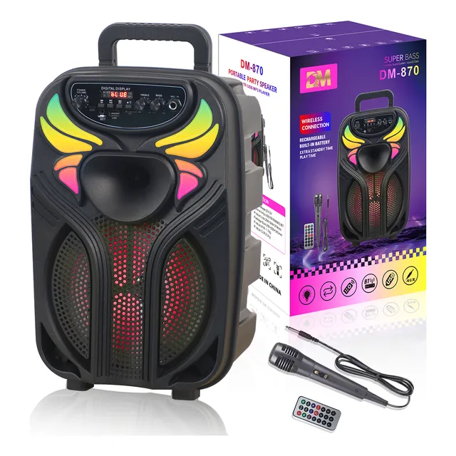 Bocina Portátil Dm-870, 8  Micrófono, Control Rem. Usb, Sd,