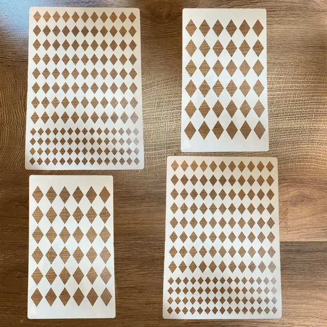 4 Plantilla Arlequin Diamante Patron Repetitivo Vario Tamaño
