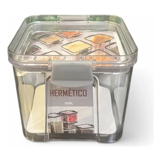 Contenedor Hermético Con Tapa 700 Ml Transparente