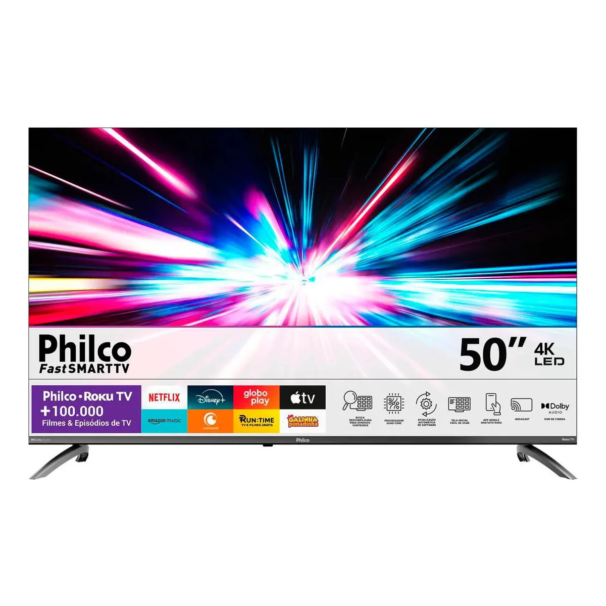 TV Philco 50" 4K UHD Roku