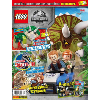 Revista Lego Panini #6 Jurassic Wordl Figura Triceratops Revista Lego Panini #6 Jurassic Wordl Figura Triceratops