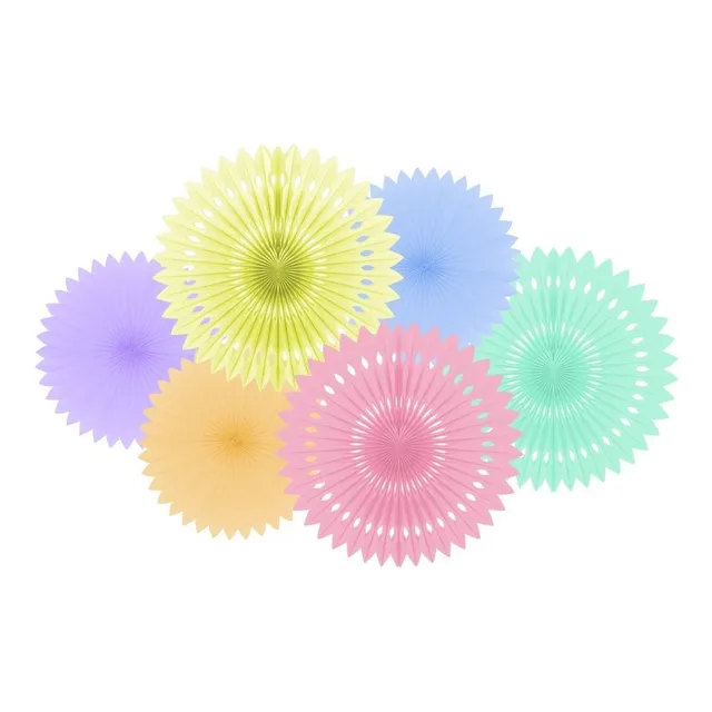 Roseta Abanico Pastel Multicolor Set De 6 Unidades