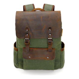 Modoker Mochila De Lona Encerada, Mochila De Cuero Mochila P Modoker Mochila De Lona Encerada, Mochila De Cuero Mochila P