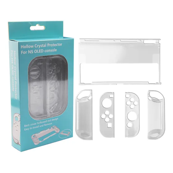 Capa Case Dock Flip Para Nintendo Switch Oled Joycon Cristal