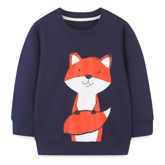 Moletom De Algodão Com Estampa De Desenho Animado Para Menin