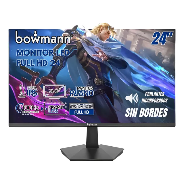 Monitor Gamer Bowmann 24'' Full Hd Ips 100 Hz 5ms Sin Borde