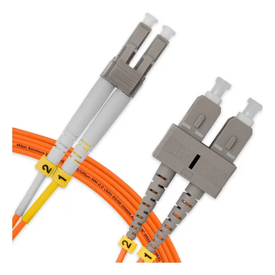 Cordão Óptico 5m, Lc/upc-sc/upc, Mm, Om2 Duplex Lszh Miljet