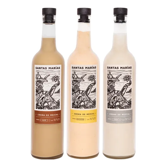 Crema De Mezcal Santas Marias Café Coco Y Mazapán 3 Piezas