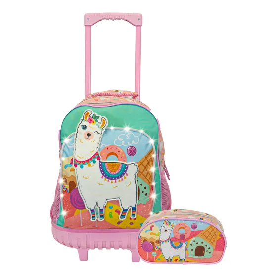 Mochila T-go Escolar Carrito 18  Niñas + Cartuchera