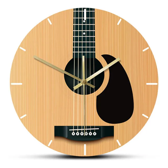 Treelf Reloj Pared Guitarra Estilo Simple Moderno 12  Para