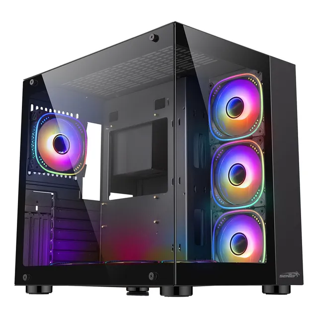 GABINETE SENTEY A40 GS-8200 VIDRIO TEMPLADO CON 7 FANS ARGB COLOR NEGRO