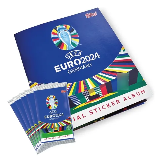 Kit Oficial Euro 2024 - Álbum Capa Cartão + 80 Envelopes 