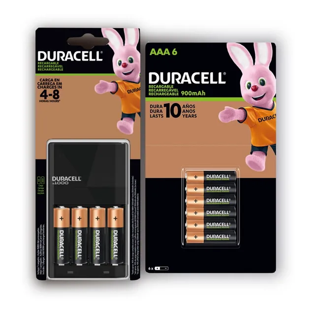 Cargador Duracell +4 Pilas Aa Rec. De 2500mah +6 P. Aaa Rec.
