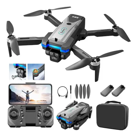 Drone S8s Cameras Profissional Motores Brushless 2 Bateria Preto