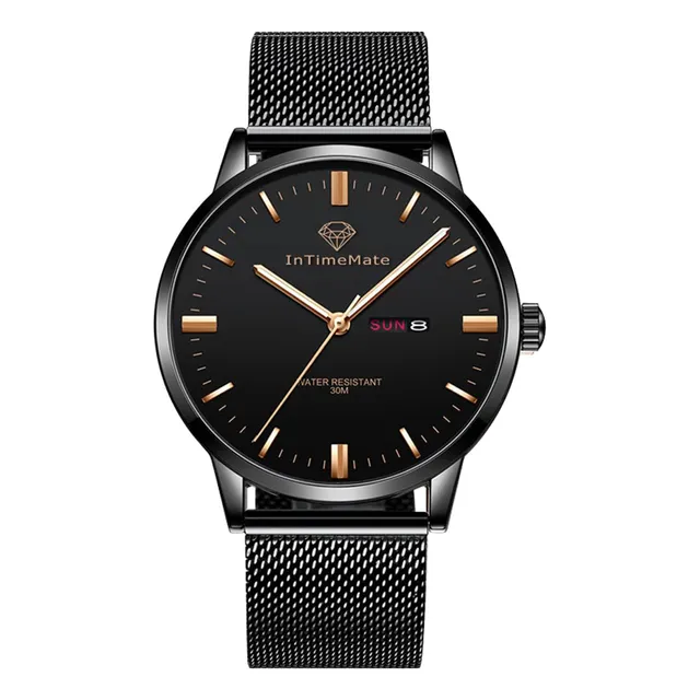 Reloj Analógico Reloj Negro Hombre Intimemate Reloj Nq54h