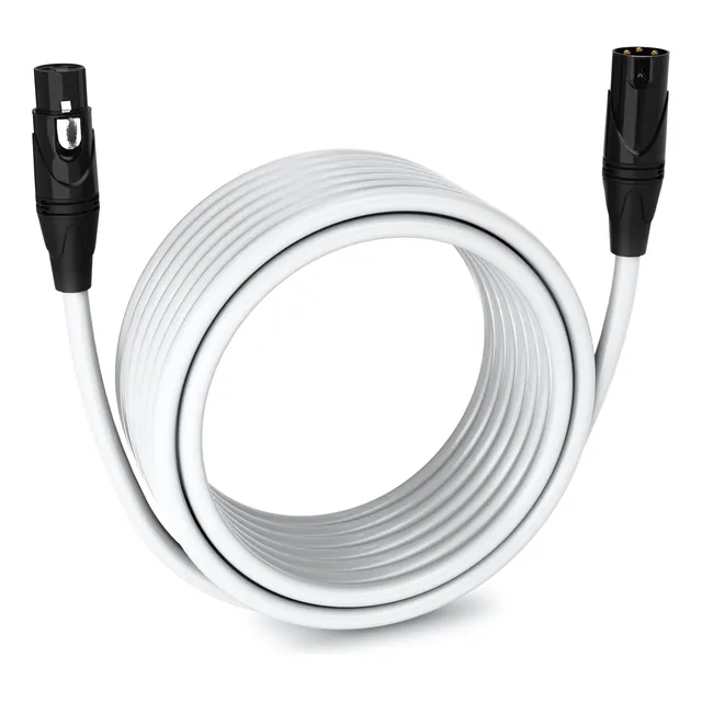 Cable De Micrófono Xlr Lyxpro De 30 Pies -blanco