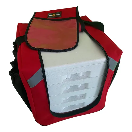 Bag Mochila Marmitex Motoboy Reforçada Mão Dupla 20 Un 08 Cor Vermelho