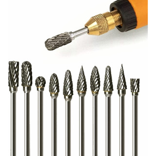 Fresas/limas Rotativas 10pzas, Desbaste De Metal 1/8 Carburo Fresas/limas Rotativas 10pzas, Desbaste De Metal 1/8 Carburo