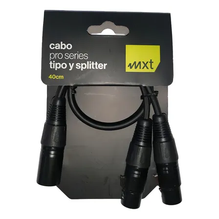 Cabo Splitter Y Xlr Macho X 2 Xlr Femea Profissional 40cm