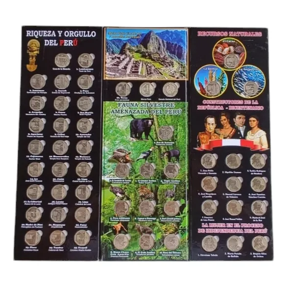 Álbum Colección De Monedas Sol Peruanas Fauna Riqueza
