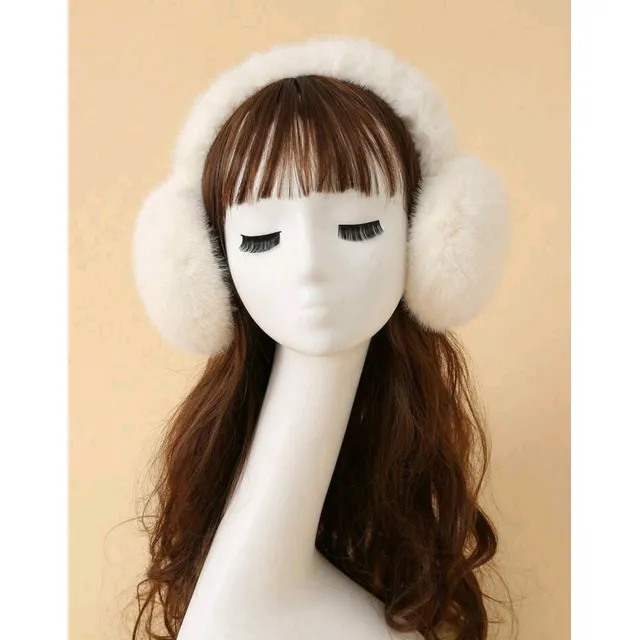 Orejeras Blancas De Peluche Navidad