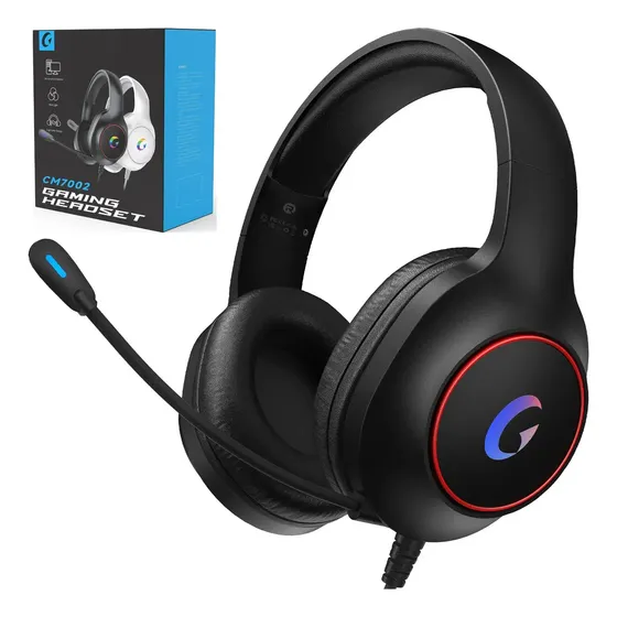 Headset Gamer OFVI C72P com Microfone Flexível e Luz LED para Xbox e PlayStation