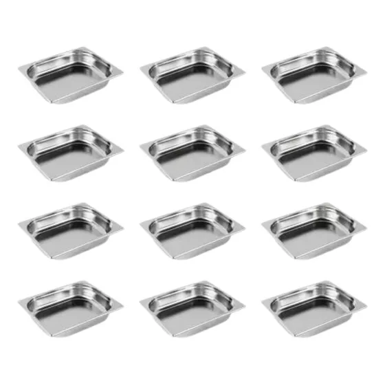 Cuba Gastronômica Gn 1/2 65mm Inox Rechaud Buffet Kit 12 Pçs