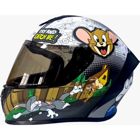 Casco Moto Edge Integral Frankie Tom & Jerry Certificado Dot