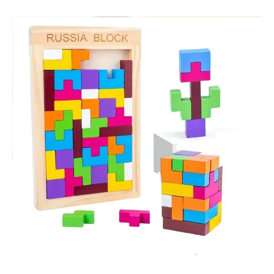 Juguete Tablero Bloques Tetris 3d Con Cubo Soma -594