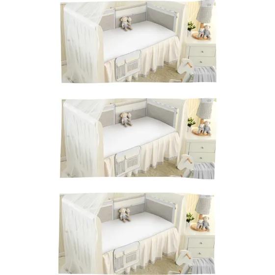 Kit 3 Lençol Americano com Elástico em Malha Antialérgico Menina ou Menino Roupa de Cama Branco Jogo 3 Lençol Berço Algodão 100% 70 cm x 1,30 m x 12 cm Renova Enxovais