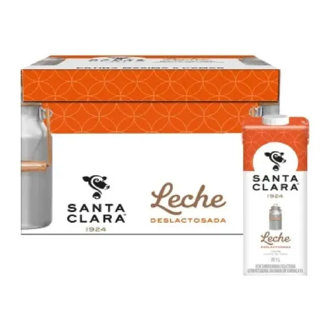 Leche Santa Clara Deslactosada De Vaca 12 Pzs De 1 L C/u Msi