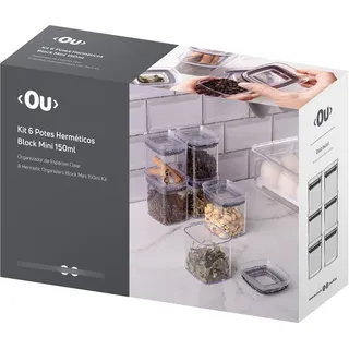 Organizador De Temperos Cozinha Clear 6 Peças Herméticos Ou Cor Natural Organizador De Temperos Cozinha Clear 6 Peças Herméticos Ou Cor Natural