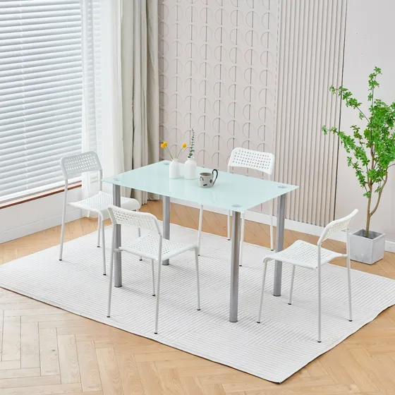 Juego De Mesa Y 4 Sillas Barcelona - Comedor Living Jardin 