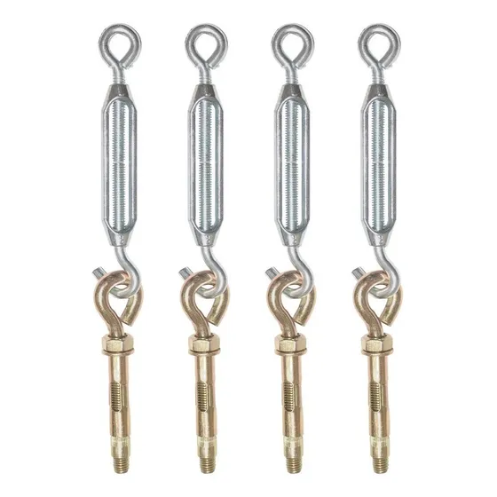 4 Tensor Y Armella 5/16 Kit Instalacion Malla Sombra Cables