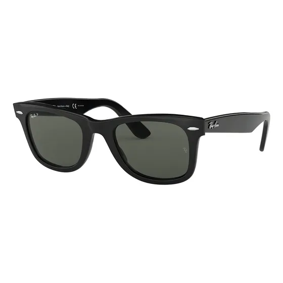 Anteojos de sol polarizados Ray-Ban Wayfarer Classic talle Large armazón polished black y lente green