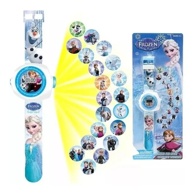 Reloj Proyector Frozen Spiderman Ben10 Para Niños Y Niñas
