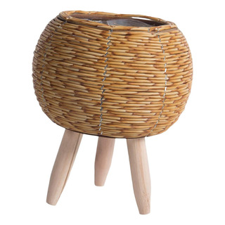 = Soporte De Planta De Cesta Tejida Con Maceta De Patas Para = Soporte De Planta De Cesta Tejida Con Maceta De Patas Para
