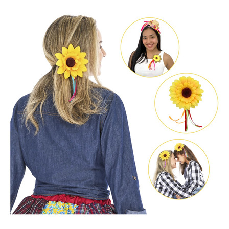 Broche Girassol Fitas Coloridas Para Roupas De Festa Junina Broche Girassol Fitas Coloridas Para Roupas De Festa Junina