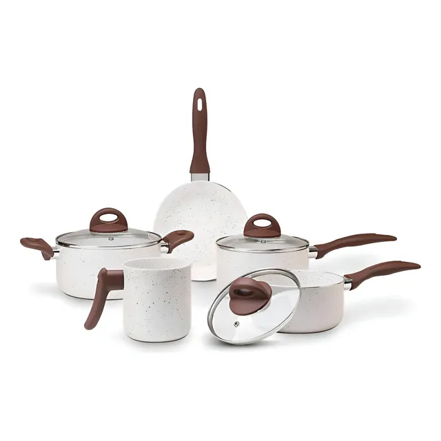 Jogo De Panelas 5 Peças Ceramic Life Vanilla Brinox