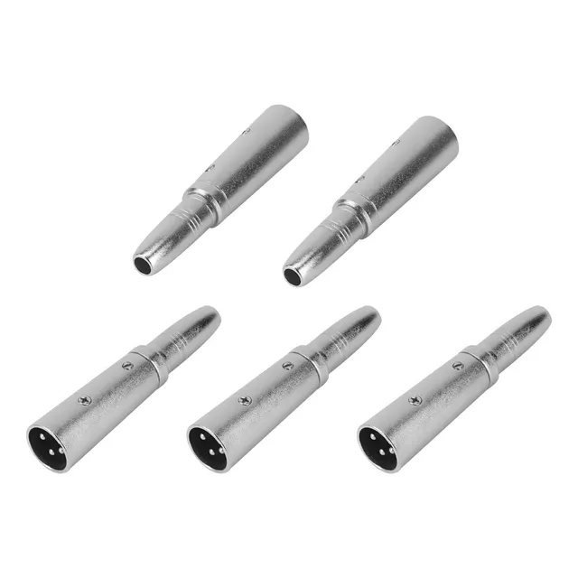 5 Pza Adaptador Plug 6.3mm A Cannon Convertidor Xlr Metalico