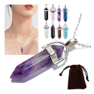 Sjx Cristal Collar Dije Cuarzo Natural Gema Prisma Cristal Sjx Cristal Collar Dije Cuarzo Natural Gema Prisma Cristal