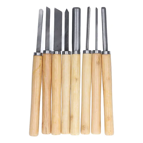 Juego De 8 Cinceles Para Tornear Madera Con Ranura Hhs