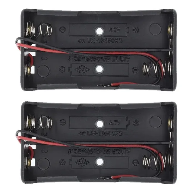 2 Piezas De Portapila Para 2 Pilas En Serie 18650 Con Cables
