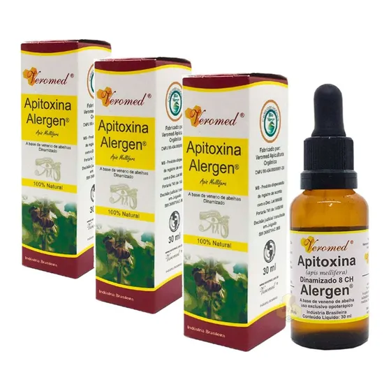 Kit 3 Apitoxina Alergen 30 Ml Veromed - Antialérgico Natural