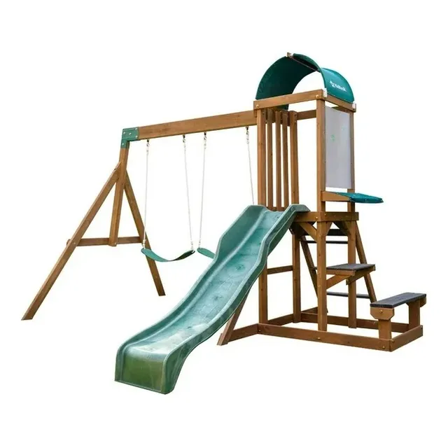 Zona De Juegos Kidkraft Exterior Columpios Arenero Pizarron