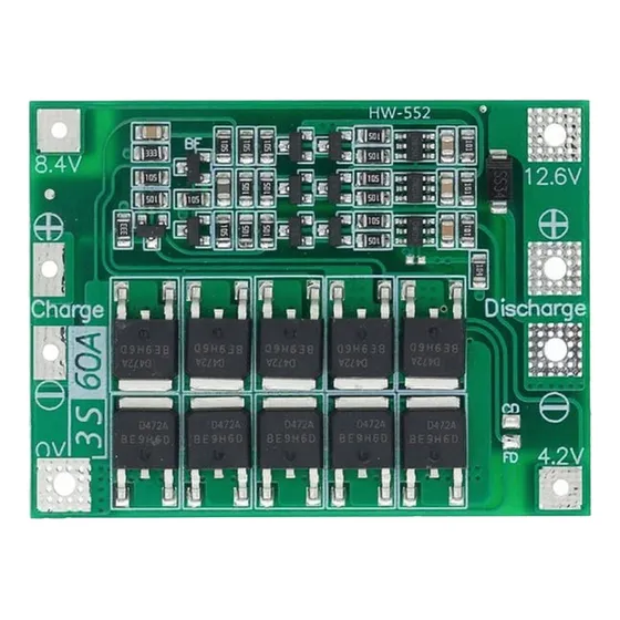 Módulo De Carga/ Descarga De Baterías Litio Bms 12.6v 40a 3s